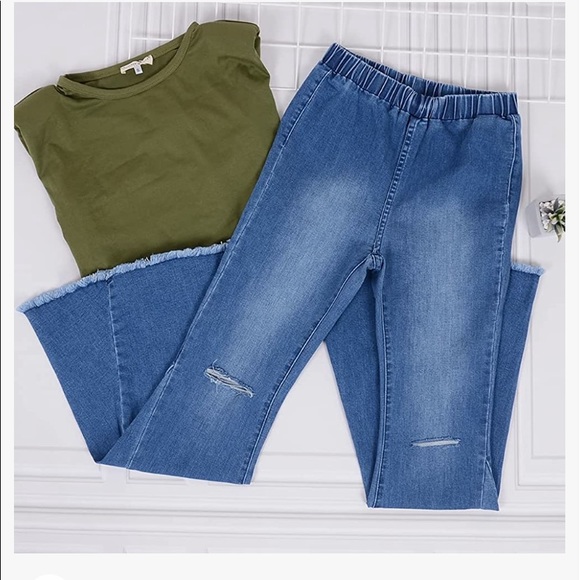 GINGER Distressed Bell Bottom Jeans - Picture 11 of 12